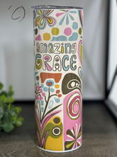 Load image into Gallery viewer, Abstract Floral Amazing Grace 20oz Skinny Tumbler
