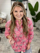 Load image into Gallery viewer, Lizzy Top in Ditsy Floral Magenta