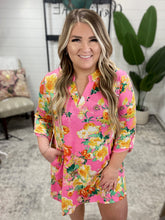 Load image into Gallery viewer, Lizzy Dress in Hot Pink and Yellow Floral