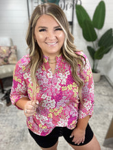 Load image into Gallery viewer, Lizzy Top in Hot Pink and Bubblegum Pink Ditsy Floral