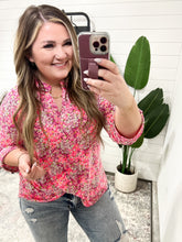 Load image into Gallery viewer, Lizzy Top in Ditsy Floral Magenta