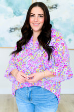 Load image into Gallery viewer, Lizzy Bell Sleeve Top in Lavender Retro Ditsy Floral