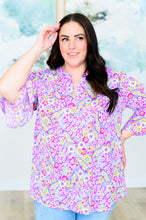 Load image into Gallery viewer, Lizzy Bell Sleeve Top in Lavender Retro Ditsy Floral