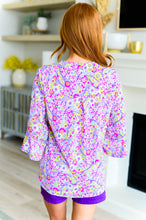 Load image into Gallery viewer, Lizzy Bell Sleeve Top in Lavender Retro Ditsy Floral