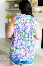 Load image into Gallery viewer, Lizzy Tank Top in Teal and Purple Pineapple