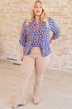 Load image into Gallery viewer, Lizzy Top in Blue and Pink Retro Ditsy Floral