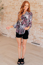 Load image into Gallery viewer, Lizzy Top in Grey and Pink Leopard