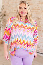Load image into Gallery viewer, Lizzy Top in Orange Multi Chevron
