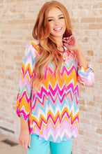 Load image into Gallery viewer, Lizzy Top in Orange Multi Chevron