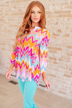 Load image into Gallery viewer, Lizzy Top in Orange Multi Chevron