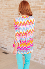 Load image into Gallery viewer, Lizzy Top in Orange Multi Chevron