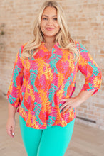 Load image into Gallery viewer, Lizzy Top in Pink and Teal Branches