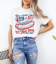 Load image into Gallery viewer, 4th of July Hotdog Graphic Tee