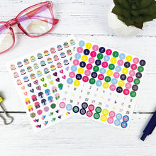 Load image into Gallery viewer, 2023 Mini Monthly Desktop Calendar Set with 208 Stickers for Dates, Birthdays, Anniversaries, & More