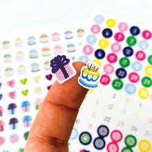 Load image into Gallery viewer, 2023 Mini Monthly Desktop Calendar Set with 208 Stickers for Dates, Birthdays, Anniversaries, & More