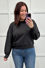 Load image into Gallery viewer, Acid Wash Oversized Pullover in Ash Black