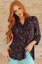 Load image into Gallery viewer, Lizzy Top in Black Paisley