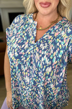 Load image into Gallery viewer, Lizzy Cap Sleeve Top in Abstract Light Blue