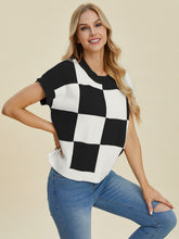 Load image into Gallery viewer, CharlieMae Checkered Short Sleeve Sweater
