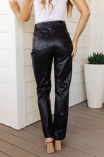 Load image into Gallery viewer, Control Top Faux Leather Judy Blue Pants in Black