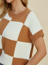 Load image into Gallery viewer, CharlieMae Checkered Short Sleeve Sweater