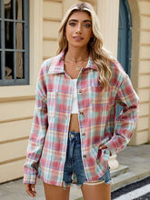 Load image into Gallery viewer, Plaid Collared Neck Long Sleeve Shirt