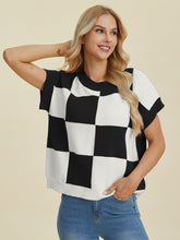 Load image into Gallery viewer, CharlieMae Checkered Short Sleeve Sweater