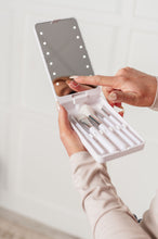 Load image into Gallery viewer, Gleam and Glam LED Mirror and Brush Set