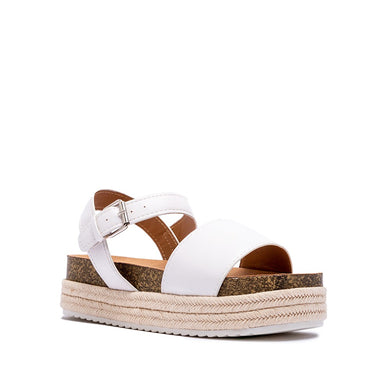 Cancun Platform Sandal in White