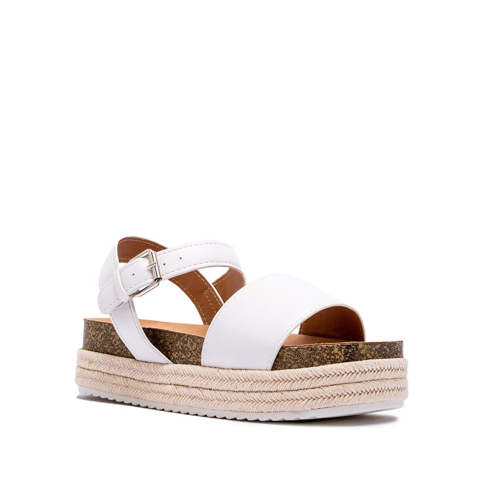 Cancun Platform Sandal in White