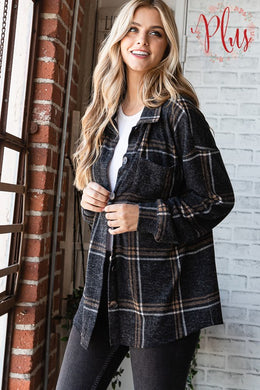 Basic Charcoal Multi Plaid Shacket