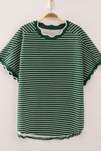Load image into Gallery viewer, Scallop Edge Stripe Top