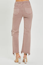 Load image into Gallery viewer, RISEN High Rise Knee Distressed Straight Pants in Mauve
