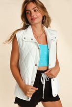Load image into Gallery viewer, Sleeveless Puffer Vest in White
