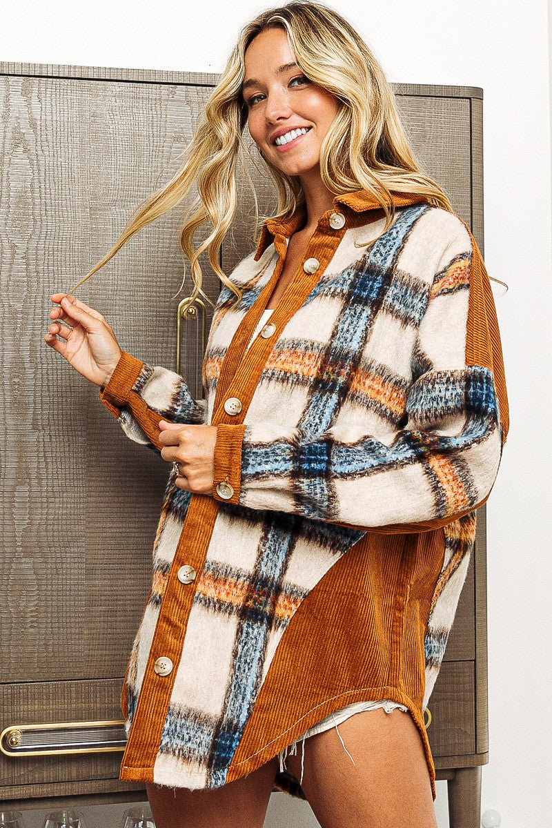 Brushed Vintage Plaid Shacket