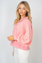 Load image into Gallery viewer, Washed Half Button Down French Terry Top