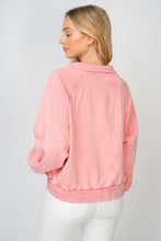 Load image into Gallery viewer, Washed Half Button Down French Terry Top