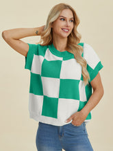 Load image into Gallery viewer, CharlieMae Checkered Short Sleeve Sweater