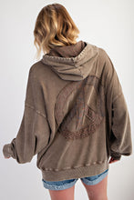 Load image into Gallery viewer, Good Vibes Mineral Wash Hoodie in Coffee