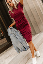 Load image into Gallery viewer, PREORDER: Ampersand Better Than Basic Dress - Burgundy