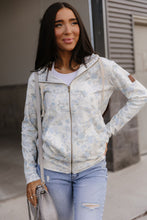Load image into Gallery viewer, Ampersand FullZip Sweatshirt - Blue Ribbon Blooms