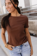 Load image into Gallery viewer, Ampersand Ribbed Lulu Tee - Coffee