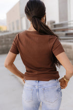 Load image into Gallery viewer, Ampersand Ribbed Lulu Tee - Coffee