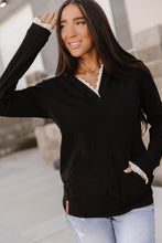 Load image into Gallery viewer, Ampersand Henley Hoodie - Midnight Lace