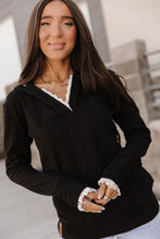Load image into Gallery viewer, Ampersand Henley Hoodie - Midnight Lace
