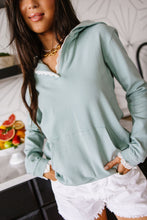 Load image into Gallery viewer, PREORDER: Ampersand Henley Hoodie - Sea Breeze Lace