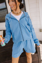 Load image into Gallery viewer, PREORDER: Ampersand University FullZip - Love Story Blueberry