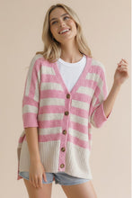 Load image into Gallery viewer, Sweet Stripe Button Cardigan