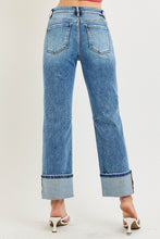 Load image into Gallery viewer, RISEN High Rise Straight Cuffed Hem Jeans