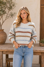 Load image into Gallery viewer, The Autumn Skies Striped Sweater